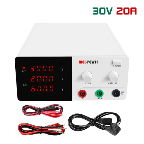30V 20A DC Switching Regulated Power Supply Lab Adjustable Power Source Digital Fonte De Bancada 4-Digit Display 220V/110V ► Photo 1/6