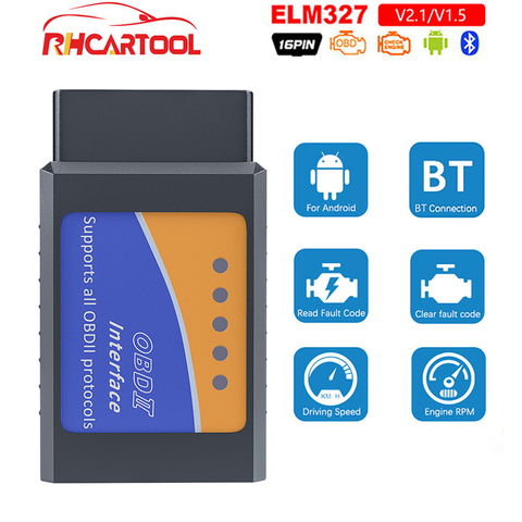 Mini Elm327 Bluetooth OBD2 V1.5 Elm 327 V 1.5 V2.1 OBD 2 Car Diagnostic-Tool Scanner Elm-327 OBDII Adapter Auto Diagnostic Tool ► Photo 1/6