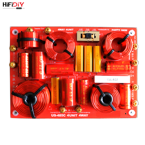 HIFIDIY LIVE US-485C 4 Way 4 speaker Unit (tweeter + Mid +Bass+Sub)HiFi HOME Speakers audio Frequency Divider Crossover Filters ► Photo 1/6