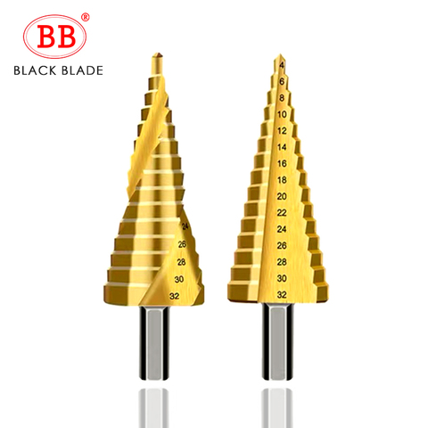 BB Step Drill Bit HSS 4mm to 32mm Cobalt Cone Metal Hole Spiral Straight Flute ► Photo 1/3