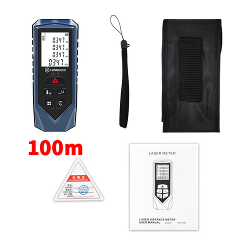 LONGSHUO Laser Distance Meter 100m Laser Rangefinder Battery-powered laser tape measure ruler Roulette tool ► Photo 1/6