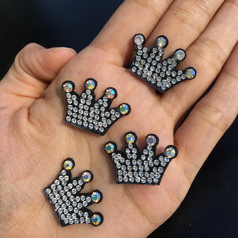 10pcs Cute Crown Patch  AB Rhinestone Applique Sew on Patch for Clothing Dress  Diy Patches   beaded applique  sweater applique ► Photo 1/3