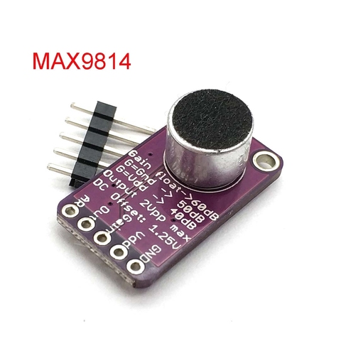 MAX9814 Microphone AGC Amplifier Board Module Auto Gain Control For Uno Programmable Attack And Release Ratio Low THD ► Photo 1/4
