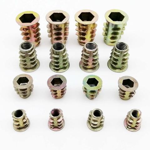 20pcs High Quality M4 M5 M6 M8 Hexagon Hex Socket Head Wood Furniture Embedded Insert Nut E-Nut Metric Thread Length=10-20mm ► Photo 1/6