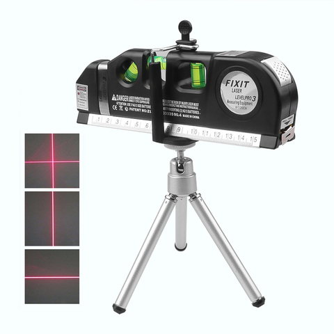 Multipurpose Level Laser Horizon Vertical Measure Tape Horizontal Ruler 4 in 1 Infrared Laser Level Cross Line laser tape ► Photo 1/6