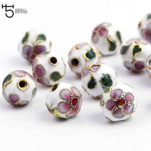 6 8 10mm Pure Handmade Cloisonne Metal Beads Charms for Jewelry Making Diy Accessories Fit Woman Copper Beads Enamel Wholesale ► Photo 1/6