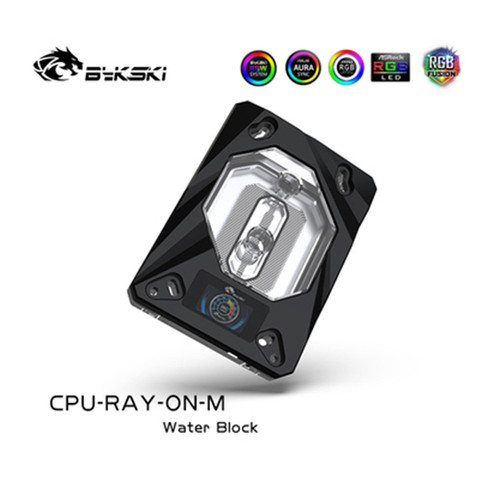 Bykski CPU-RAY-On-M CPU Water Block  with OLED Temperature Display For AMD RYZEN AM3/AM3+/AM4 Water Cooler RGB Acylic Copper ► Photo 1/5