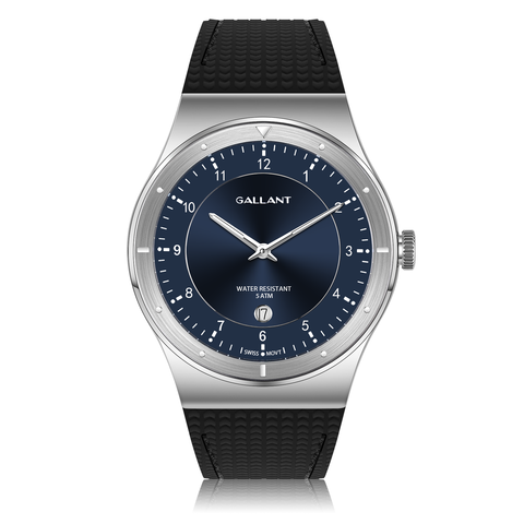 Mens Watch Swiss Quartz Watch Stainless Steel Wrist Watches for Men with Calendar 5ATM Waterproof Silicone Strap Men's Watch ► Photo 1/5
