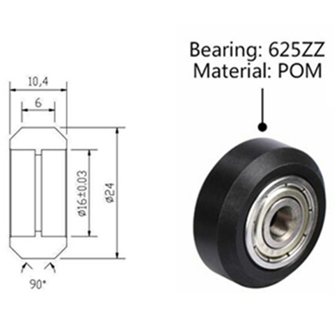 Tronxy 3D Printer Parts Wheels POM Plastic Pulleys Ball Bearings 625ZZ Use For 2022 V-slot Aluminum Profiles Bearing Pulley 5pcs ► Photo 1/6