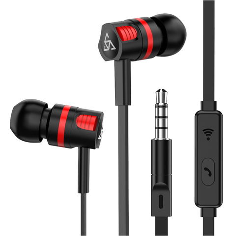 Olhveitra 3.5mm Wired Earphones In-Ear For Mobile Phone Computer 3.5 Headset Gaming Earbuds Extra Bass Stereo Handsfree With Mic ► Photo 1/6