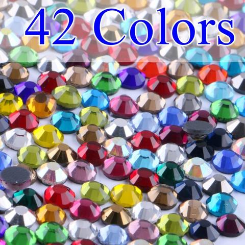 All Colors All Sizes DMC Hotfix Rhinestone SS6 SS10 SS16 SS20 SS30 Glass Crystals Stones Hot Fix Iron-On FlatBack With Glue ► Photo 1/6