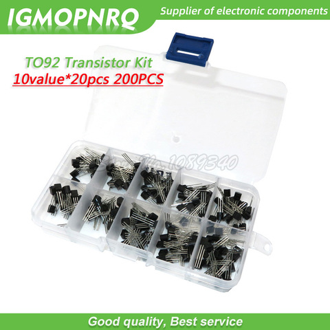 10value*20pcs 200PCS BC337-25 BC327-25 2N2222 2N2907 2N3904 2N3906 S8050 S8550 A1015 C1815 Transistor Assortment Kit with box ► Photo 1/2