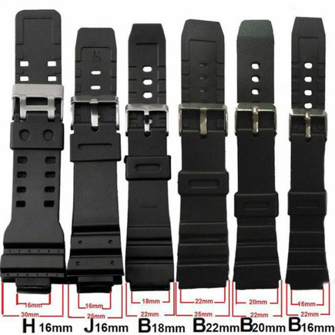 For casio Watches Watchband Silicone Rubber Bands EF Replace Electronic Wristwatch Band Sports Watch Straps 16mm 18mm 20mm 22mm ► Photo 1/6