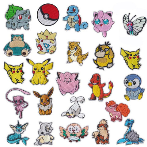 Cartoon Pokemon Pikachu Iron on patch Embroidered clothes patches For clothing Kids Umbreon Cloth Stickers Garment Appliques ► Photo 1/6