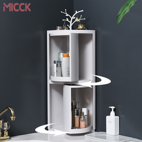 MICCK New Plastic 360 Rotating Bathroom Kitchen Storage Rack Organizer Shower Shelf Kitchen Tray Holder Washing Shower Organizer ► Photo 1/6