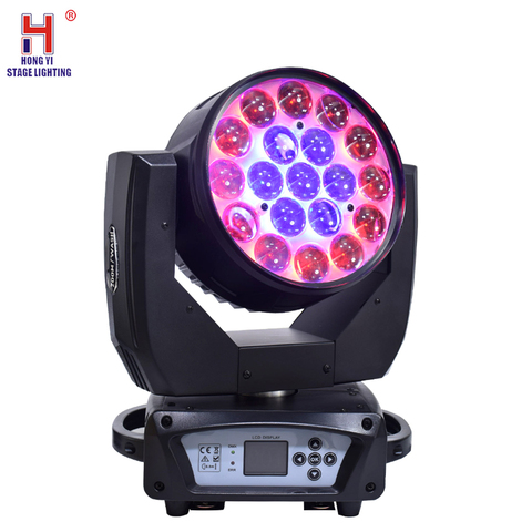 High Quality 19X15W Rgbw 4In1 Zoom Wash Beam Led Bee Eyes Moving Head Lights For Stage Dj Disco Laser Light ► Photo 1/6