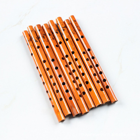 2PCS Chinese Traditional 6 Holes Bamboo Flute Vertical Flute Clarinet Student Musical Instrument Wooden Color For Kids Gift ► Photo 1/6