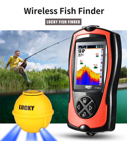 FF1108-1CW Sonar Fish Finder Echo Sounder Light Lure Sensor Deeper Fishfinder Sea Fishing Radar Equipment for Ice Fishing ► Photo 1/6