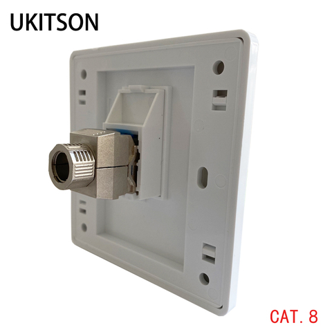 1 Port CAT8 CAT7 RJ45 Wall Panel CAT.7 LAN Faceplate CAT.8 LAN Socket For Vention UGREEN 40Gbps Super Speed Ethernet Cable ► Photo 1/6