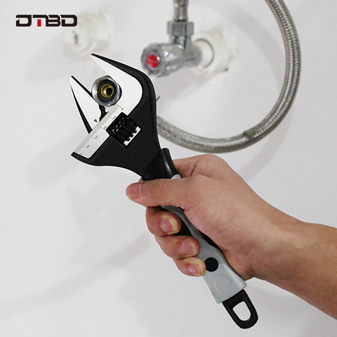 DTBD Adjustable Wrench Stainless Steel Universal Spanner Mini Nut Key Bathroom Wrench High Quality Plumbing Repair Tool ► Photo 1/6