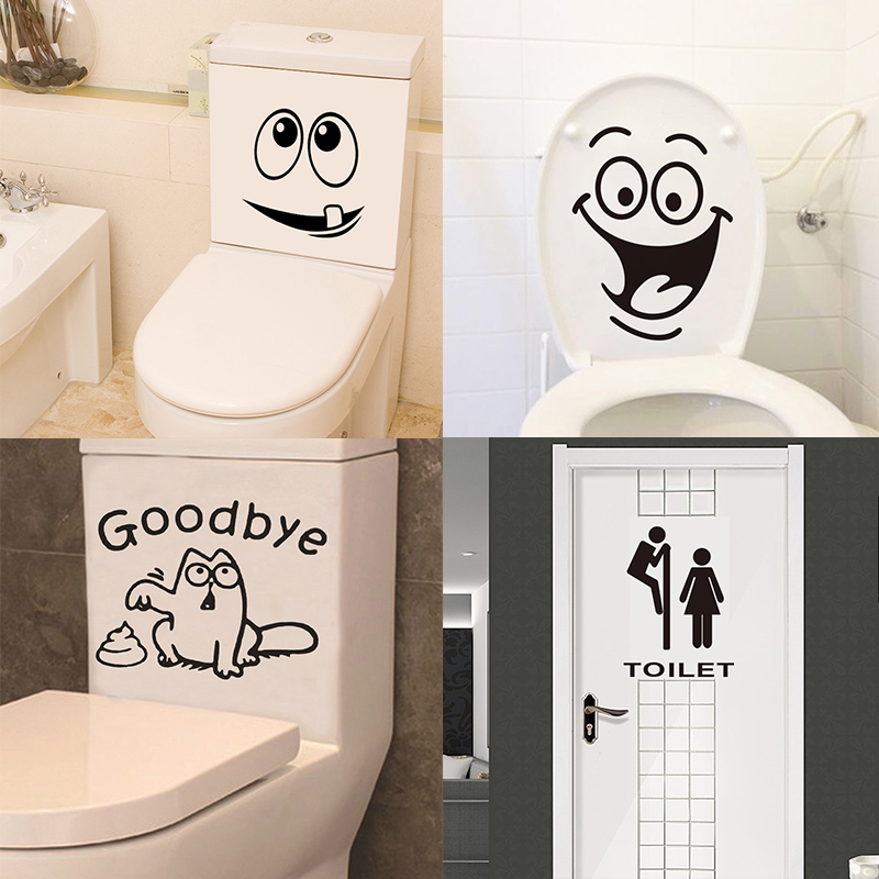 Toilet Decal Sticker Decor Bathroom Wall Sticker Removable Decor Wall Waterproof