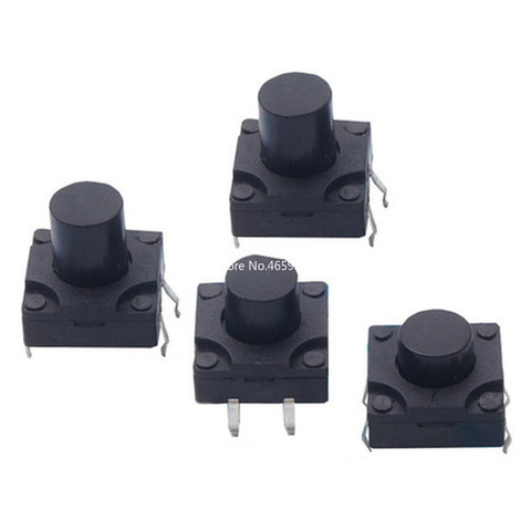 10PCS Waterproof button switch pin 12*12*6/7/8/9/10/12mm Dust-proof tact switch DIP plug-in 4P button ► Photo 1/2