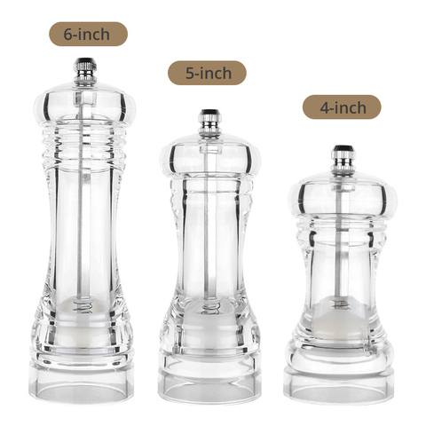 Acrylic Combo Pepper Mill and Salt Shaker with Adjustable Coarseness Ceramic Mechanism, Easy to Use ► Photo 1/6