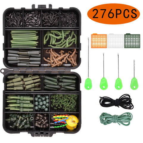 276Pcs/box Carp fishing tackle set Matte carp quick change swivels Soft Anti tangle sleeve for fishing carp terminal accessories ► Photo 1/6