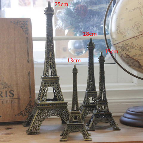 Vintage Bronze Tone Paris Eiffel Tower Figurine Statue Vintage Alloy Model Decor Home Furnishing Household Desktop Decro 8-62 cm ► Photo 1/6
