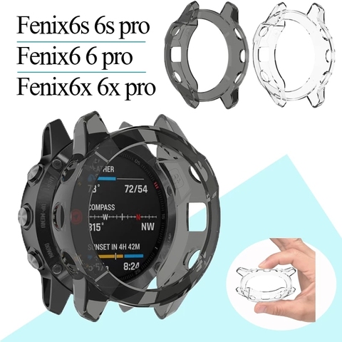 For Garmin Fenix 6 Pro 6S 6X Pro Soft Crystal Clear TPU Protector Case Cover Frame Smart watch accessories Fenix6 Fenix6X Shell ► Photo 1/6