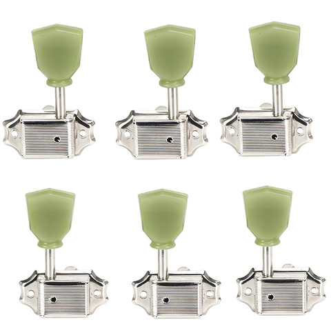 A Set 6 Pcs Jade Green Retro Trapezoid Button Locked String Tuning Pegs Key Tuner Machine Head for Guitar Lock Schaller Style ► Photo 1/6