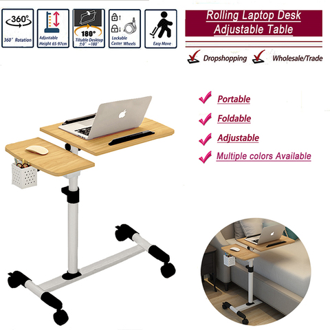 Foldable Computer Table Adjustable Portable Laptop Desk Rotate Bed Table Can be Lifted Standing Desk Wholesale ► Photo 1/6