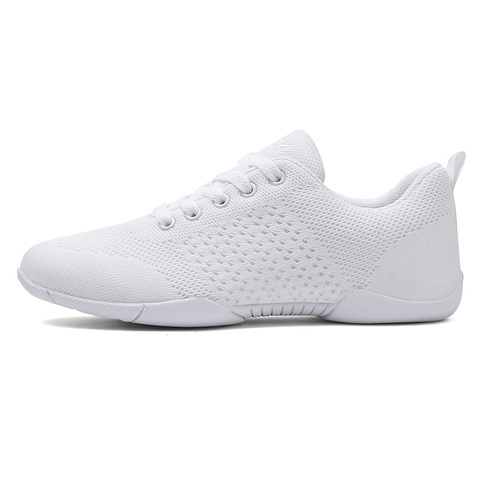 White Aerobic Shoes Children's Adult Fitness Shoes Gymnastics Sports Dance Shoes for Women Cheerleading Shoes Women's Square ► Photo 1/6