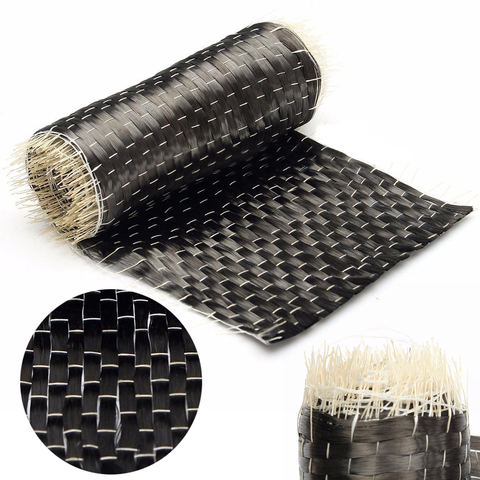 New Arrival 12K 200G 10*100cm Black Carbon Fiber Cloth Fabric Tape Uni-directional Weave for Industry Fire Protection Using ► Photo 1/5
