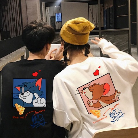 Avonturier stil Vlekkeloos Cat Tom Jerry Mouse Cute Couple Clothes Funny Cartoon Printed Men/Women's T  shirt Casual 100% Cotton Kawaii Long Sleeve Pullover - Price history &  Review | AliExpress Seller - Wilslat Official Store | Alitools.io
