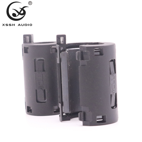 10pcs 11mm High End XSS audio YIVO black Magnetic Snap-on emc line ferrite core rf filter RFI EMI Noise Suppressor Cable Clip ► Photo 1/4