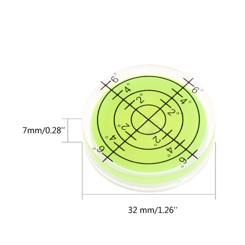 32x7mm Bulls-eye Bubble Degree Marked Surface Level For Camera Circular  ► Photo 1/6