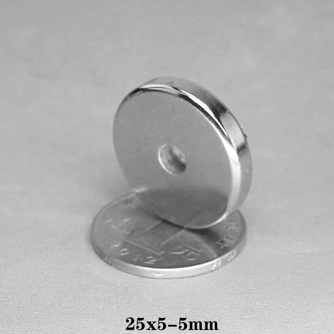 2~25PCS 25x5-5 mm Permanent NdFeB Strong Magnets 25*5 mm Hole 5mm Round Countersunk Neodymium Magnetic Magnet 25X5-5mm 25*5-5 ► Photo 1/6