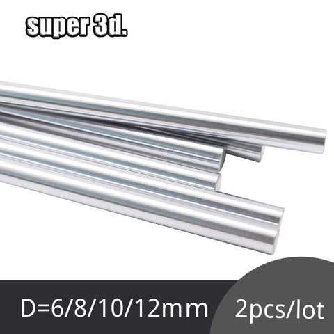2pcs/lot Linear Optical Axis OD 6/8/10/12mm linear shaft 3d printer parts Chrome Plated Smooth Rods 100 200 300 400 cnc ► Photo 1/6
