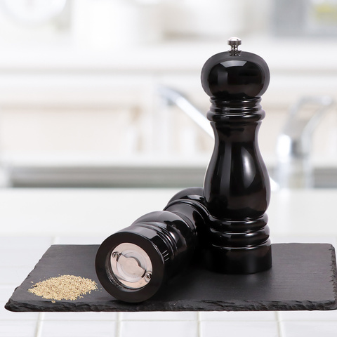 7 inch Adjustable Solid Wood Salt And Pepper Grinder Multifunctional Wooden Manual Kitchen Pepper Mills With Black Color ► Photo 1/1