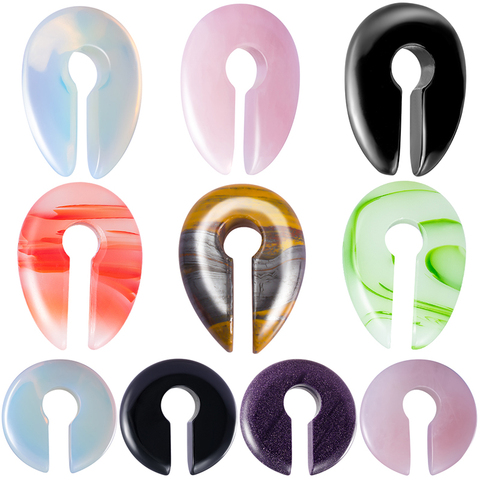 1PC Keyhole Stone Ear Weight Hanger Ear Heavy Stretcher Round Expander Earring Gauges Ear Plug Tunnel Piercing Body Jewelry 00G ► Photo 1/6