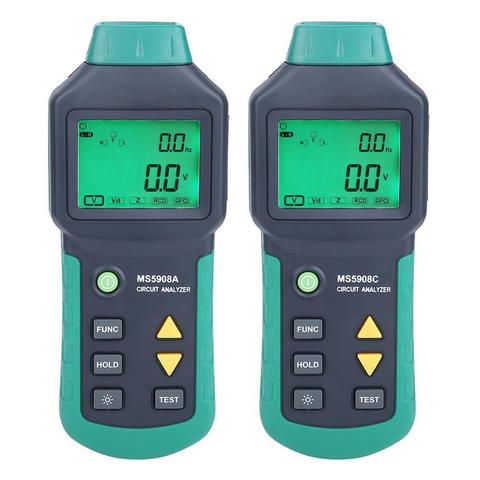 AC100-240V MASTECH MS5908A/MS5908C LCD Circuit Analyzer With Voltage GFCI RCD Tester Tools mastech ms6818 ► Photo 1/6