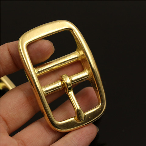 1pcs Solid Brass Belt Buckle Middle Center Bar Single Pin Belt Buckle Leather Craft Strap Belt 15mm/ 20mm/ 25mm ► Photo 1/6