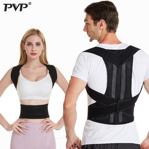 Posture Corrector Back Body Brace Adjustable Lumbar Shoulder Spinal Support  Belt