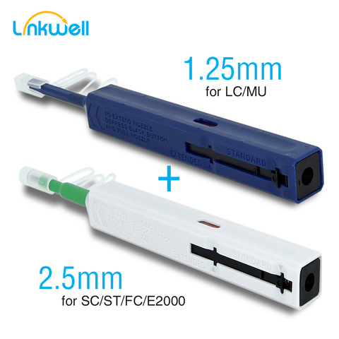 2PCS LC SC FC ST One-Click Cleaner Tool 1.25mm and 2.5mm Fiber Optic Cleaner Pen Cleaning Over 800 Times ► Photo 1/6