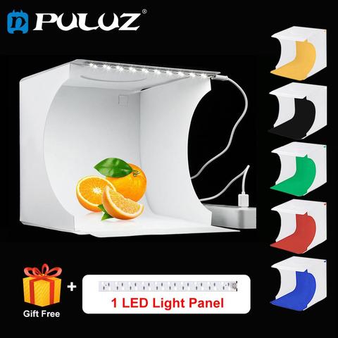 PULUZ 1/2LED Panels Lightbox Light box Mini Photo Studio Box 1100LM Photography Light Studio Shooting Tent Box Kit & 6 Backdrops ► Photo 1/6