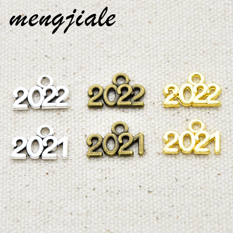 40pcs Metal Alloy Number 2022 Year Charms Souvenir Pendant for DIY Handmade Jewelry Accessories Making 14*9mm ► Photo 1/6
