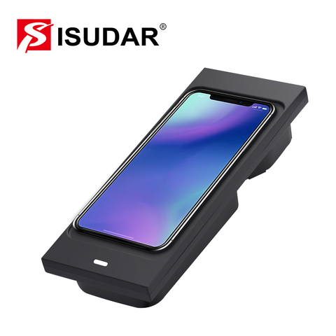 ISUDAR Car Qi Car Wireless Charger Auto Fast Wireless Charging For Volvo XC60/XC90/S90/V90 for iphone 8 X For Samsung For Huawei ► Photo 1/6