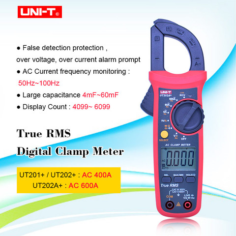 UNI T UNI-T Digital Clamp Meter UT201+ UT202+ UT202A+ AC DC Current Amperimetro Tester Clamp Multimeter Resistance Frequency ► Photo 1/6