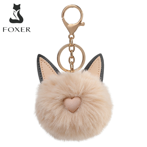 Foxer Brand Plush Pendant & Keychain Hanging Ornament Lightweight Organizers for Handbag Car Keychain Fur Pendant ► Photo 1/6